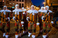 Binche festival carnival in Belgium Brussels. Belgium, carnaval of Binche. UNESCO World Heritage Parade Festival. Belgium, Walloon Municipality, province of Hainaut, village of Binche. The carnival of Binche is an event that takes place each year in the Belgian town of Binche during the Sunday, Monday, and Tuesday preceding Ash Wednesday. The carnival is the best known of several that take place in Belgium at the same time and has been proclaimed as a Masterpiece of the Oral and Intangible Heritage of Humanity listed by UNESCO. Its history dates back to approximately the 14th century.